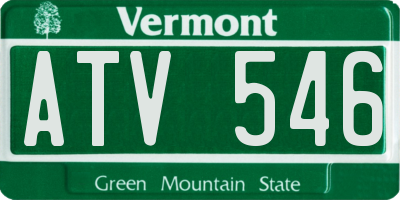 VT license plate ATV546