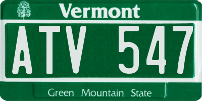 VT license plate ATV547