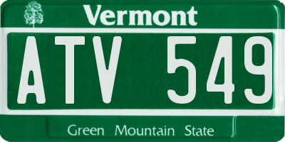 VT license plate ATV549