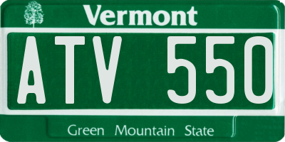 VT license plate ATV550