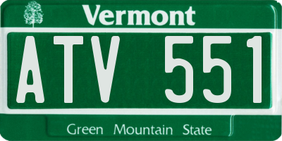 VT license plate ATV551