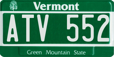 VT license plate ATV552