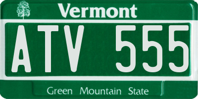 VT license plate ATV555