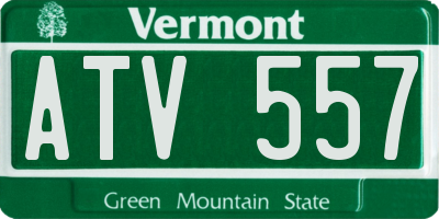 VT license plate ATV557