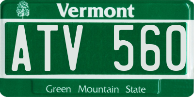 VT license plate ATV560