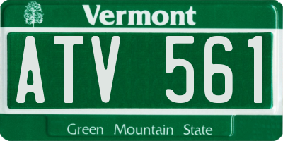 VT license plate ATV561