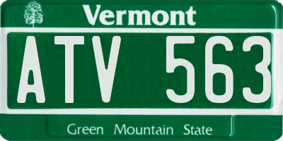 VT license plate ATV563