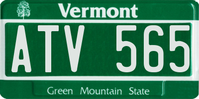VT license plate ATV565