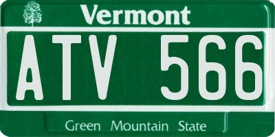 VT license plate ATV566