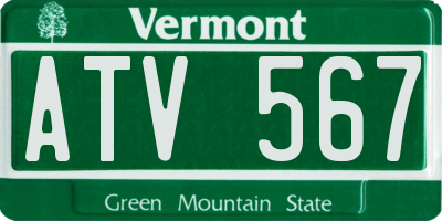 VT license plate ATV567