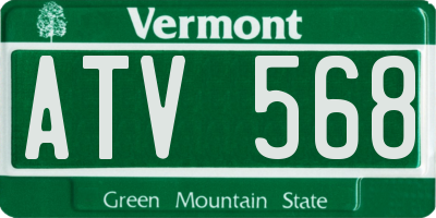 VT license plate ATV568