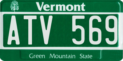 VT license plate ATV569