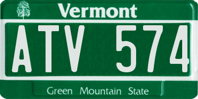 VT license plate ATV574