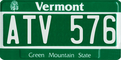 VT license plate ATV576