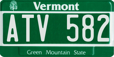 VT license plate ATV582