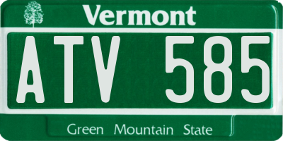 VT license plate ATV585