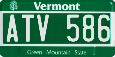 VT license plate ATV586
