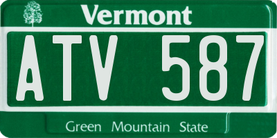 VT license plate ATV587