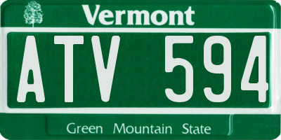 VT license plate ATV594