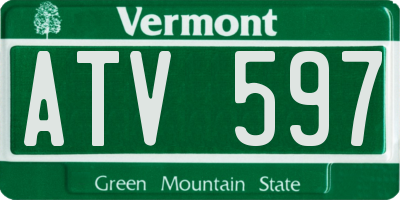 VT license plate ATV597