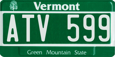 VT license plate ATV599
