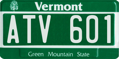VT license plate ATV601