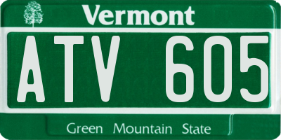 VT license plate ATV605