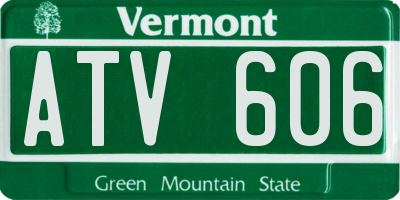 VT license plate ATV606
