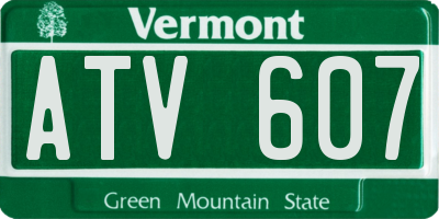 VT license plate ATV607