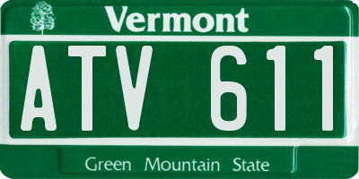 VT license plate ATV611