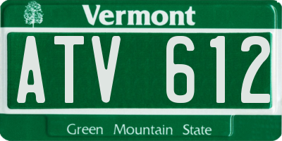 VT license plate ATV612