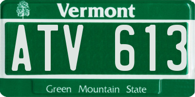 VT license plate ATV613