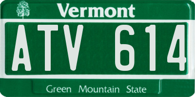 VT license plate ATV614