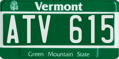 VT license plate ATV615