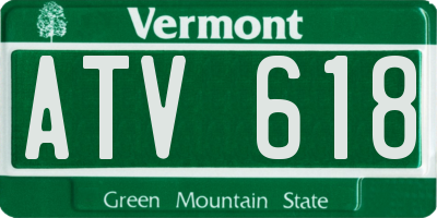 VT license plate ATV618