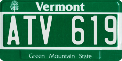 VT license plate ATV619