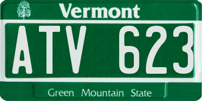 VT license plate ATV623