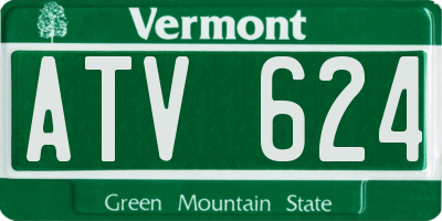 VT license plate ATV624