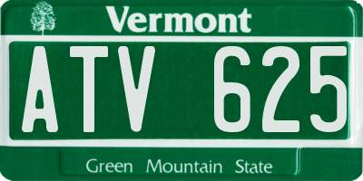 VT license plate ATV625