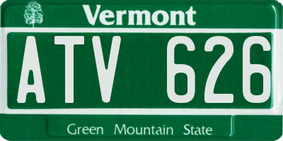 VT license plate ATV626
