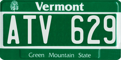 VT license plate ATV629