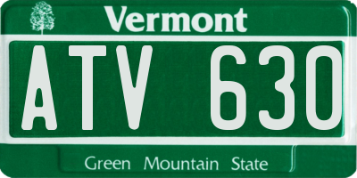 VT license plate ATV630