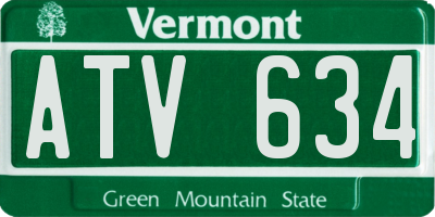 VT license plate ATV634