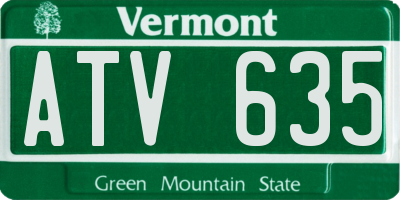 VT license plate ATV635