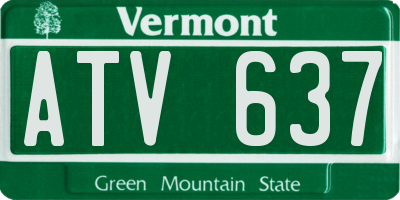 VT license plate ATV637