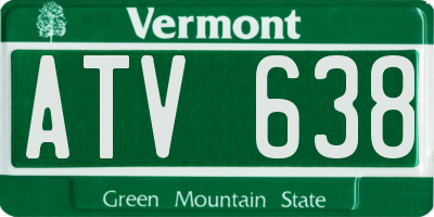 VT license plate ATV638