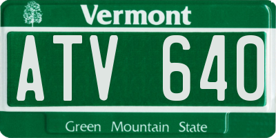 VT license plate ATV640