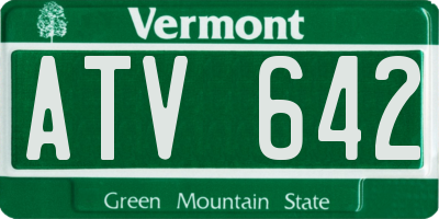 VT license plate ATV642