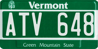 VT license plate ATV648