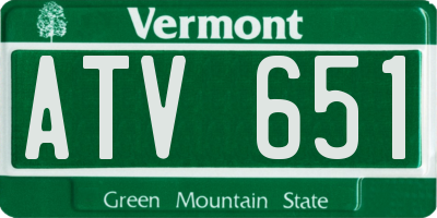 VT license plate ATV651